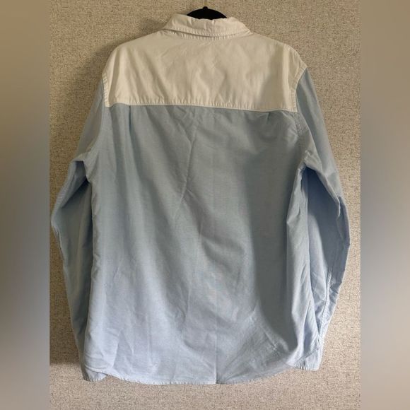 RYE regular white and blue button down shirt size L Tall - Picture 3 of 10